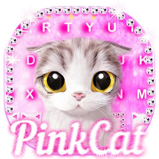 ثيم لوحة المفاتيح Pink Cat 1.0