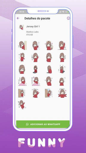 Figurinhas fofas (Cute Girls Stickers) WhatsApp screenshot 3