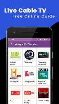 Live Cable TV All channels Free Online Guide 3 تصوير الشاشة