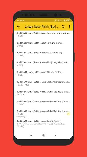 Buddha Chants Pirith Player(Dhamma Sermons /Sutta) screenshot 4