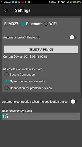 Terminal ELM327 Bluetooth WiFi screenshot 3