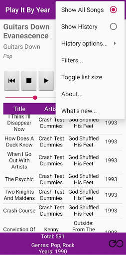 Play It By Year Music Player screenshot 2