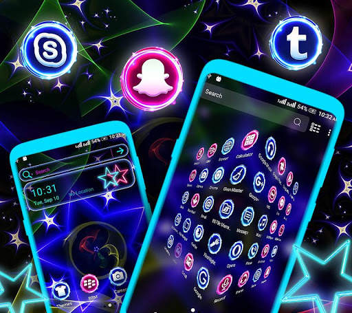 Neon Colorful Star Theme screenshot 5