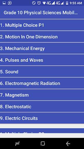 Grade 10 Physical Sciences Mobile Application screenshot 2