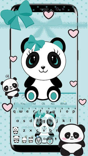 Kawaii Baby Panda Keyboard Theme screenshot 1