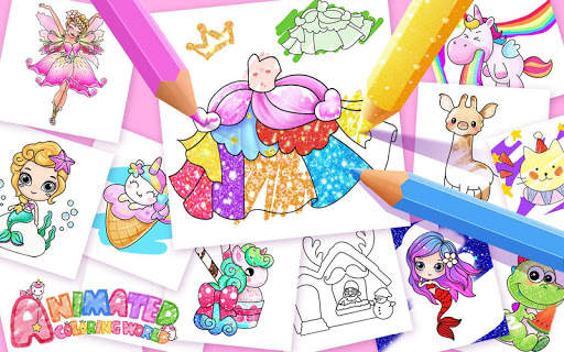 Animated Coloring for Kids - Unicorn and Princess screenshot 1