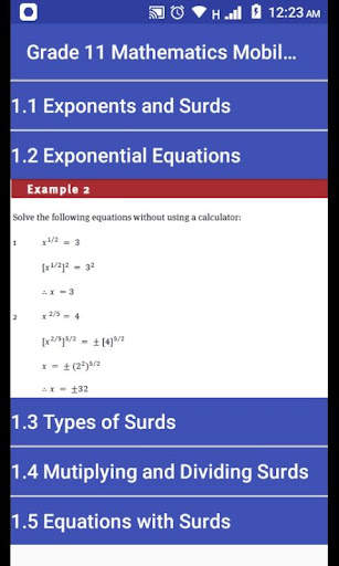 Grade 11 Mathematics screenshot 3