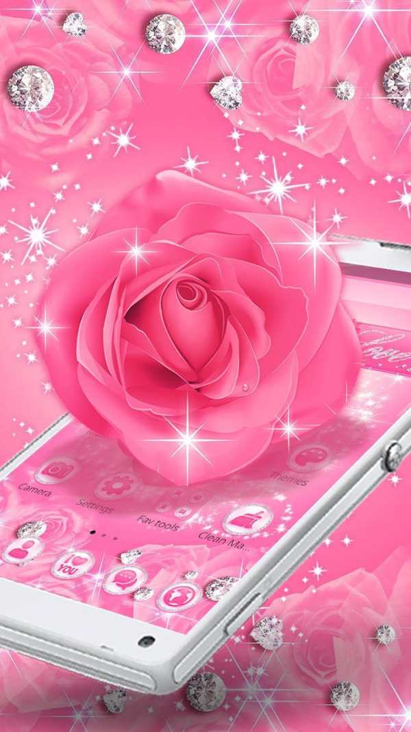 Glitter Diamond Rose Launcher screenshot 4