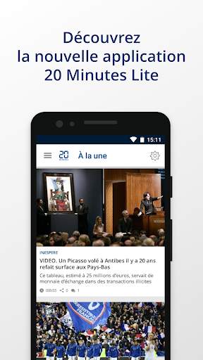 20 Minutes Lite - Actualités en continu screenshot 1
