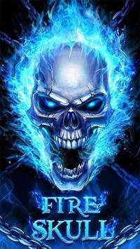 Blue Fire Skull Bone Live Wallpaper screenshot 4