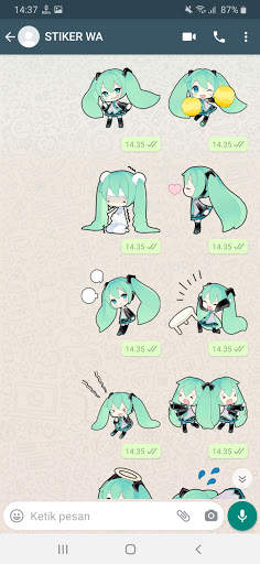 Chat Sticker WA Hatsune Miku Anime WAStickerApps screenshot 1
