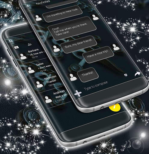 أسود جديد موضوع SMS 2 تصوير الشاشة