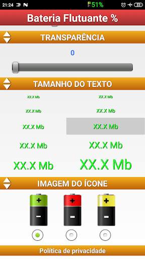 Bateria Flutuante Percentagem % screenshot 4