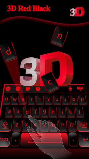 3D Red Black Keyboard Theme screenshot 2