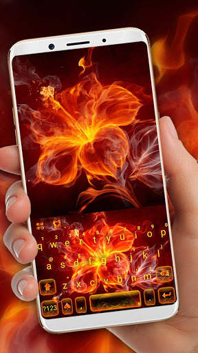 Neon Fire Weed Keyboard Theme screenshot 1