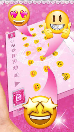 Pink Diamond Love Keyboard Theme screenshot 3