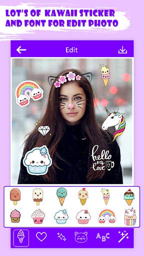 Cute Stickers for Photos : kawaii photo editor screenshot 2