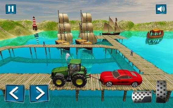 Hard Tractor Driving Tow Chained Car 3d free game screenshot 5