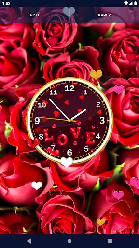 Love Hearts Clock Wallpaper screenshot 5