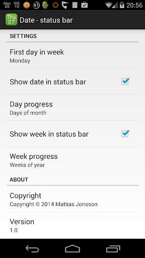 Date Status Bar screenshot 2