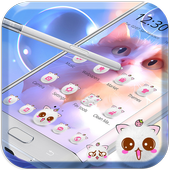 Cute kitten pink Kitty theme icon