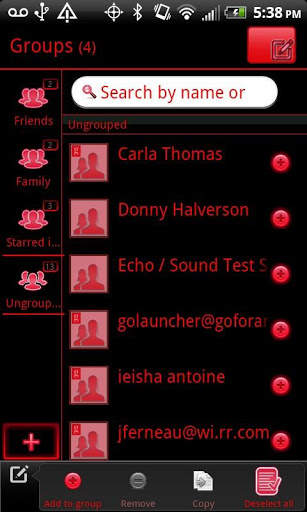 GO Contacts Black & Red Theme screenshot 4