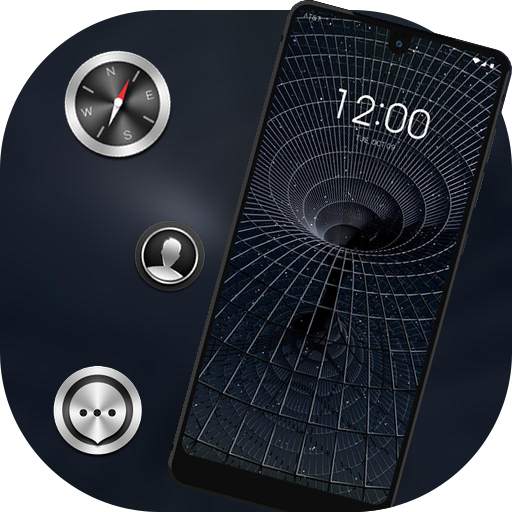 Black liquid metal channel Galaxy M20 Tech theme 2.0.50