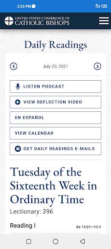 Daily Mass Reading 2021 screenshot 1