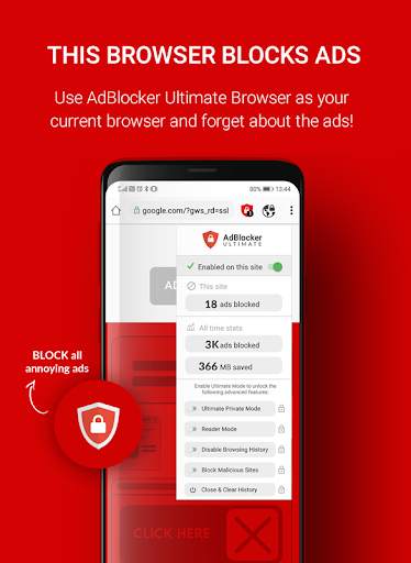 AdBlocker Ultimate Browser screenshot 1