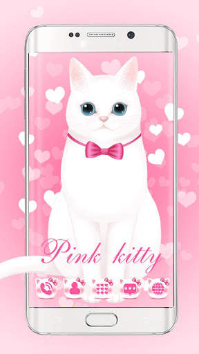 Pink kitty 3d live wallpaper theme screenshot 1