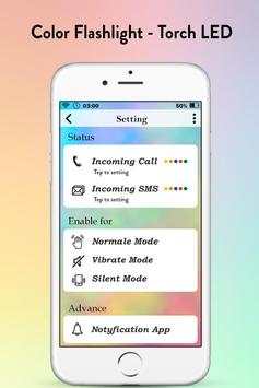 Color Flashlight on Call & SMS : Torch LED Flash screenshot 3
