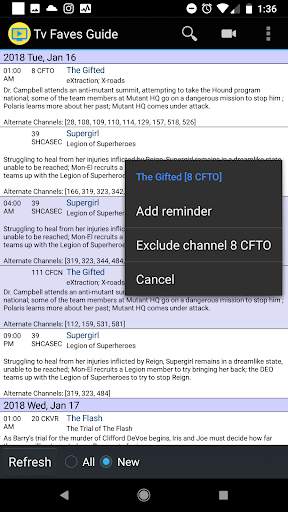 TV Faves Guide 4 تصوير الشاشة