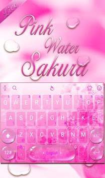 Live 3D Pink Water Sakura Keyboard Theme 1 تصوير الشاشة