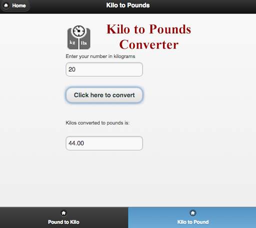 Pounds to Kilograms Converter screenshot 2
