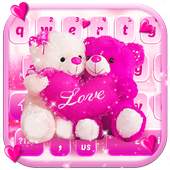 Pink Cute Teddy Couple Keyboard 10001003