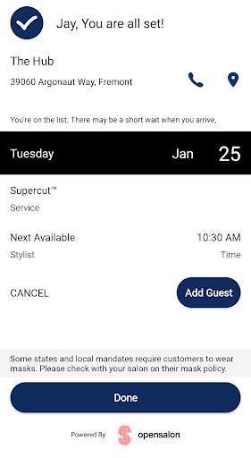 Supercuts Online Check-in screenshot 5