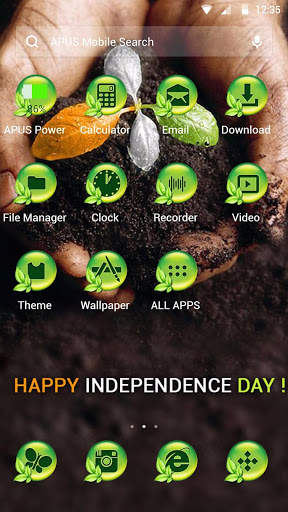 Green-APUS Launcher theme screenshot 2