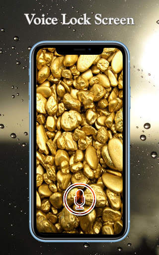 Gold Voice Lock Screen: Gold Screen Lock screenshot 1