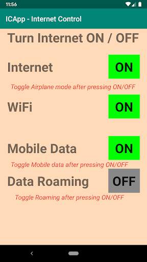 ICApp - Internet Control App for Wifi Data Roaming screenshot 1