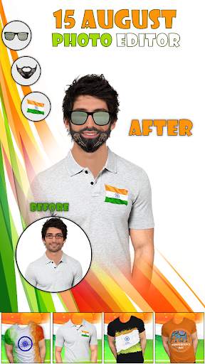 Indian Flag15 Aug Photo Editor - Faceflag Stickers 3 تصوير الشاشة