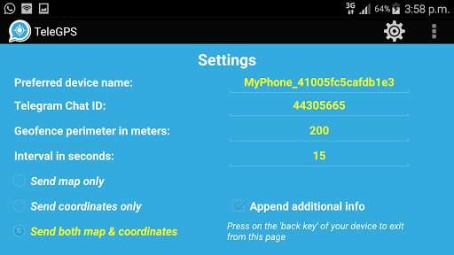 GPS To Telegram Messenger screenshot 5