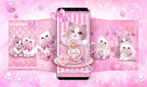 Pink Cute Cats Theme screenshot 4