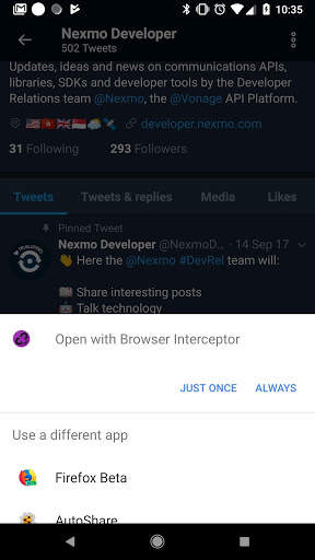 Browser Intercept screenshot 1