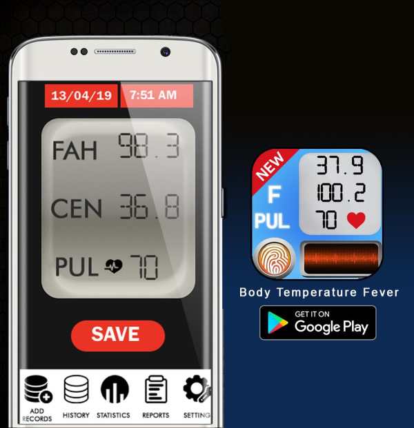 Body Temperature : current temperature Fever Pro 3 تصوير الشاشة