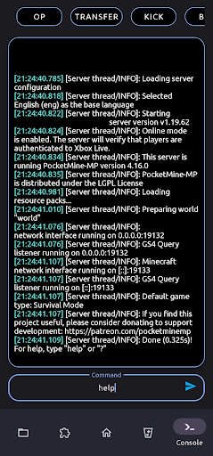 PocketServer for PocketMine-MP screenshot 1