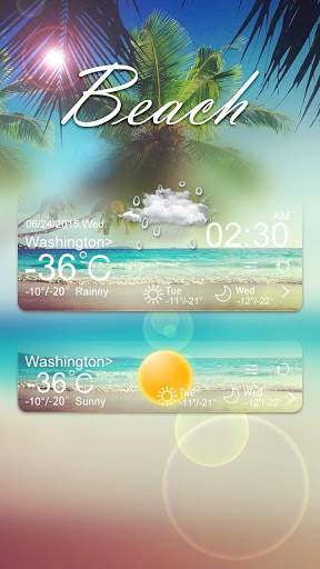 Beach GO Weather Widget Theme 2 تصوير الشاشة