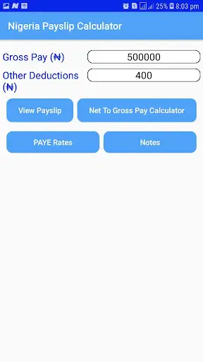 Nigeria Payslip Calculator screenshot 1
