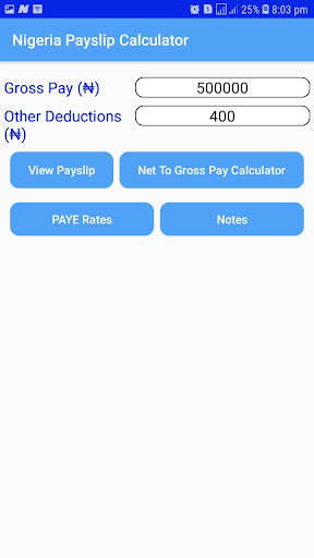 Nigeria Payslip Calculator 1 تصوير الشاشة