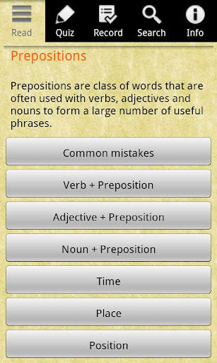English Grammar - Preposition (lite) скриншот 1