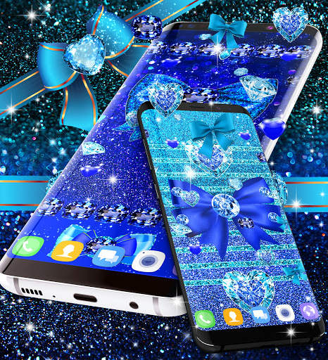 Blue glitter diamond wallpaper screenshot 6